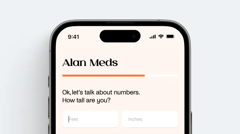 An image of a phone with Alan Meds app.